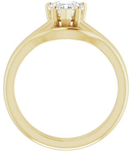 Sužadėtuvių Žiedas „V-End Prong“ 14k yellow gold Heart 6mm (7)