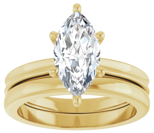 Sužadėtuvių Žiedas 14k yellow gold Marquise 12mm x 6mm (8)