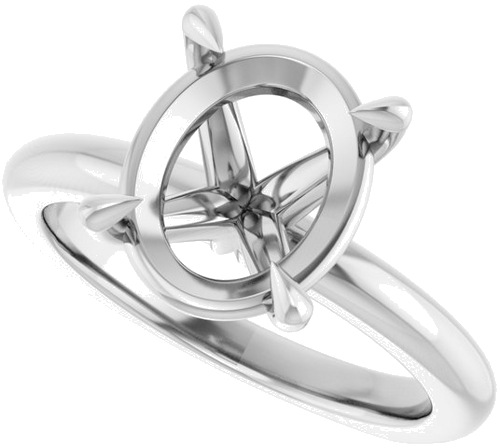 Sužadėtuvių Žiedas „Claw-Prong Euro Shank“ 14k white gold Oval 11mm x 9mm (5)