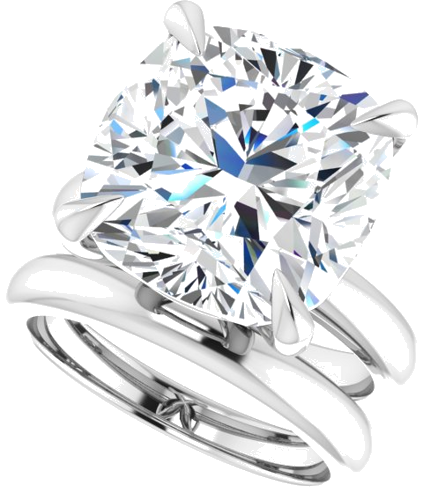 Sužadėtuvių Žiedas „Claw-Prong Solitaire“ 925 Sidabro Cushion 13mm (10)