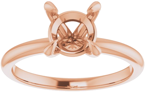 14K Rose  7.4 mm Round Solitaire Engagement Ring Mounting (3)