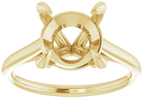 14K Yellow  9.4 mm Round Solitaire Engagement Ring Mounting (3)
