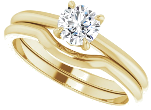 14K Yellow 5.2 mm Round Solitaire Engagement Ring Mounting (10)