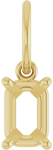 Pakabukas „Solitaire Charm“ 10k yellow gold Emerald 6mm x 4mm (1)