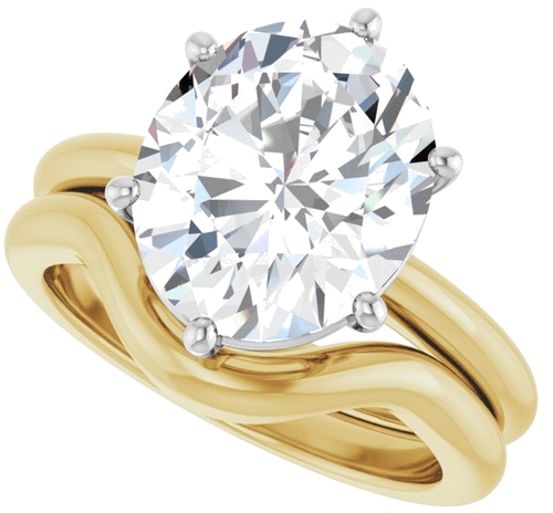Sužadėtuvių Žiedas 14k yellow/white gold Oval 12mm x 10mm (10)