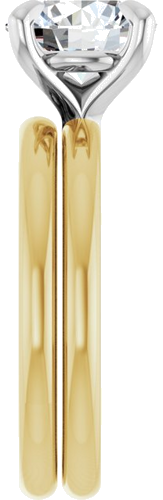 Sužadėtuvių Žiedas „Solitaire“ 14k yellow gold & platinum Round 8.2mm (9)