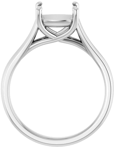 Sužadėtuvių Žiedas „Solitaire“ 14k white gold Cushion 8mm (2)