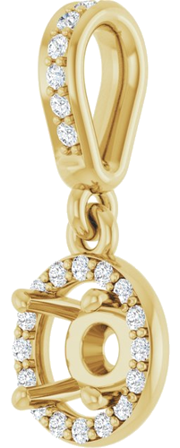 Pakabukas „Halo-Style“ 14k yellow gold Round 4.8mm (2)