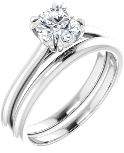 Sužadėtuvių Žiedas „Double Claw-Prong“ 950 Platinos Round 6mm (6)