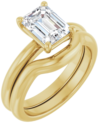 Sužadėtuvių Žiedas 14k yellow gold Emerald 8mm x 6mm (6)