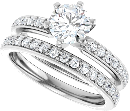 Sužadėtuvių Žiedas „Solitaire“ 14k white gold Round 6mm (10)