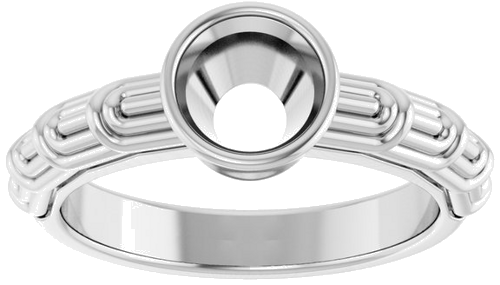 Sužadėtuvių Žiedas „Solitaire“ 585 Baltojo Aukso Round 6.5mm (3)