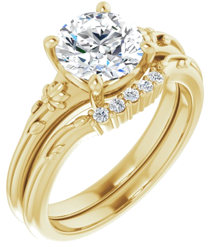 14K Yellow 7.4 mm Round Solitaire Engagement Ring Mounting (6)