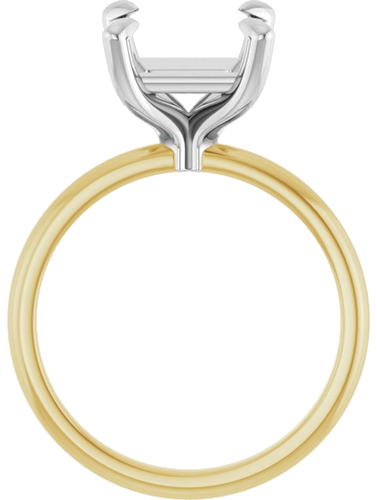 Sužadėtuvių Žiedas „Solitaire“ 14k yellow/white gold Square 8mm (2)