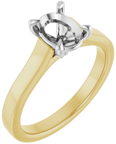 Sužadėtuvių Žiedas „Claw-Prong“ 14k yellow/white gold Oval 8mm x 6mm (1)