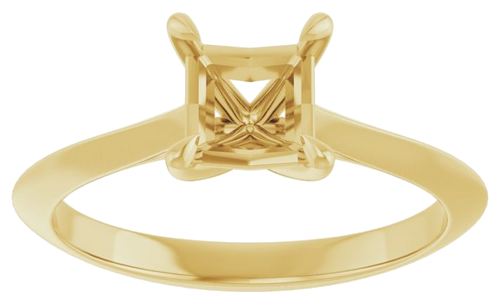 Sužadėtuvių Žiedas „Claw-Prong Solitaire“ 14k yellow gold Square 5mm (3)