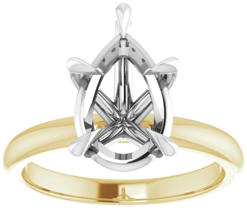 Sužadėtuvių Žiedas „Claw-Prong“ 14k yellow/white gold Pear 12mm x 8mm (3)