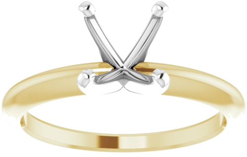 Sužadėtuvių Žiedas „Solitaire“ 585 Baltojo Ir Geltonojo Aukso Round 7.3mm x 7.7mm (3)