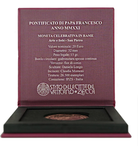 2021 Vatikanas Šv. Petras 20 eurų moneta (4)