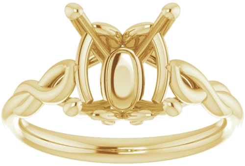 Sužadėtuvių Žiedas „Solitaire Sculptural“ 14k yellow gold Oval 11mm x 9mm (3)
