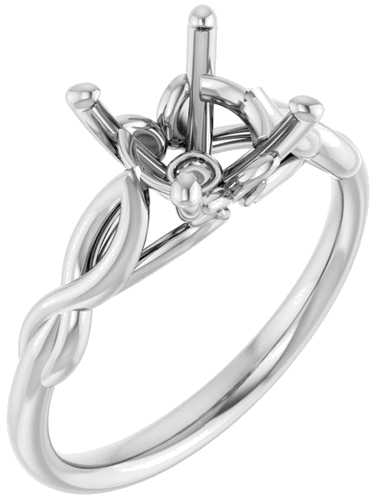 Sužadėtuvių Žiedas „Solitaire Sculptural“ 14k white gold Round 8.2mm (1)