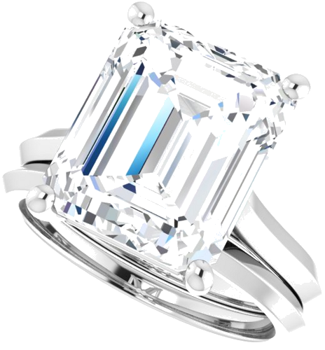 Sužadėtuvių Žiedas „Claw-Prong“ 14k white gold Emerald 12mm x 10mm (10)