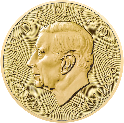 1/4 oz Ричмондская борзая 2025 Золотая монета из серии Звери Тюдоров (2)