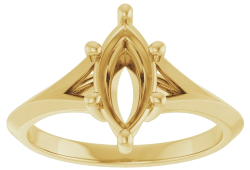 Sužadėtuvių Žiedas „Solitaire“ 585 Geltonojo Aukso Marquise 10mm x 5mm (3)