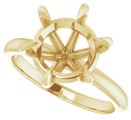 Sužadėtuvių Žiedas „Claw-Prong“ 14k yellow gold Round 10mm (5)