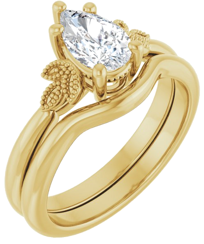 Sužadėtuvių Žiedas „Solitaire“ 14k yellow gold Pear 8mm x 5mm (6)
