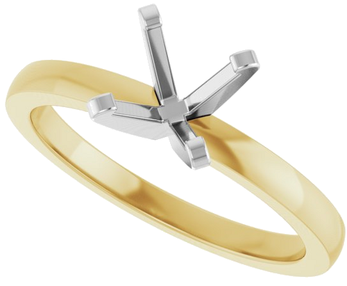 Sužadėtuvių Žiedas „Solitaire“ 585 Baltojo Ir Geltonojo Aukso Round 6.5mm (5)
