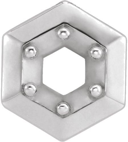 14K White 5 mm Round Geometric Slide Pendant Mounting (1)