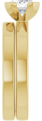 Sužadėtuvių Žiedas „Half-Bezel Solitaire“ 14k yellow gold Emerald 8mm x 6mm (9)