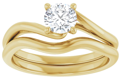 Sužadėtuvių Žiedas „Bypass“ 14k yellow gold Round 5.2mm (8)