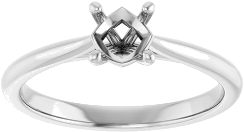 Sužadėtuvių Žiedas „Solitaire“ 10k white gold Round 5.2mm (3)