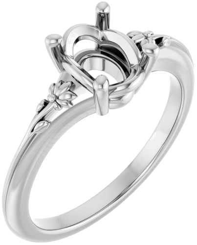 Sužadėtuvių Žiedas „Solitaire“ 925 Sidabro Oval 8mm x 6mm (1)