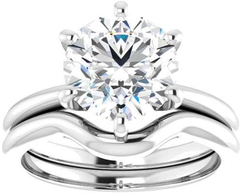 Sužadėtuvių Žiedas „Solitaire“ 14k white gold Round 8.8mm (8)