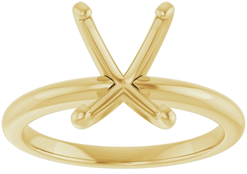 14K Yellow  9x7 mm Emerald Solitaire Engagement Ring Mounting (3)