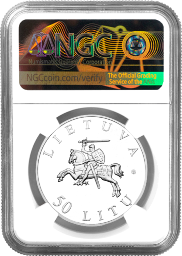 2009 Lithuania Vilnius European Capital of Culture 50 litas silver coin PF 69 ULTRA CAMEO (2)