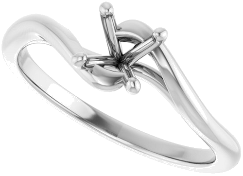 Sužadėtuvių Žiedas „Bypass“ 14k white gold Round 5.2mm (5)