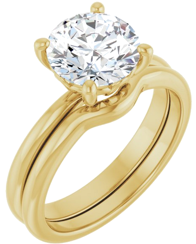 Sužadėtuvių Žiedas 14k yellow gold Round 8.2mm (6)