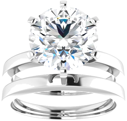 Sužadėtuvių Žiedas „Solitaire“ 14k white gold Round 10mm (8)