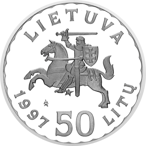 1997 Tatāri un karaimi 50 litu sudraba monēta PF 69 ULTRA CAMEO (4)