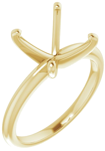 14K Yellow  7.5x7.5 mm Square Solitaire Engagement Ring Mounting (1)