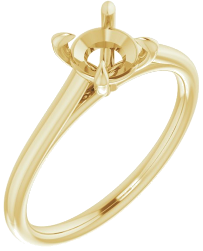 14K Yellow  6 mm Round Solitaire Engagement Ring Mounting (1)