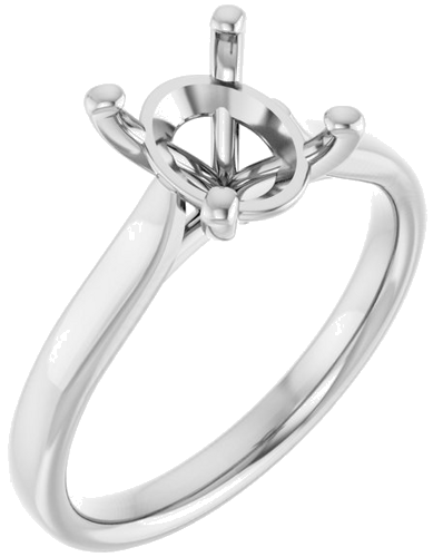Platinum 9x7 mm Oval Engagement Ring Mounting (1)