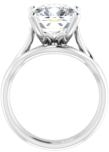 Sužadėtuvių Žiedas „Solitaire Sculptural“ 14k white gold Cushion 10mm (7)