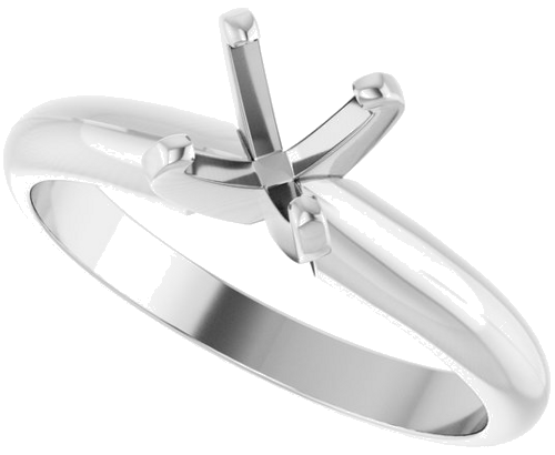 14K White 4.5x4.5 mm Square 4-Prong Light Solitaire Engagement Ring Mounting (5)