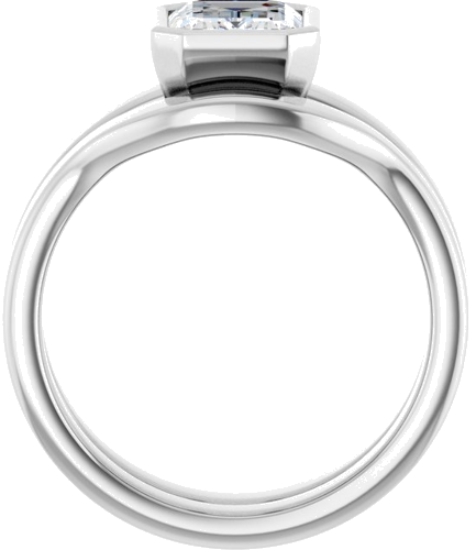 14K White 8x6 mm Emerald Solitaire Engagement Ring Mounting (7)