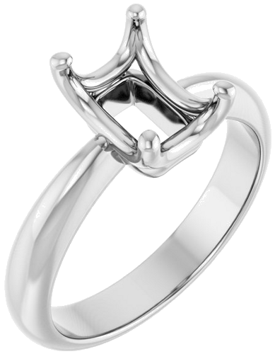 Sužadėtuvių Žiedas „Solitaire Crown-Inspired“ 14k white gold Emerald 8mm x 6mm (1)